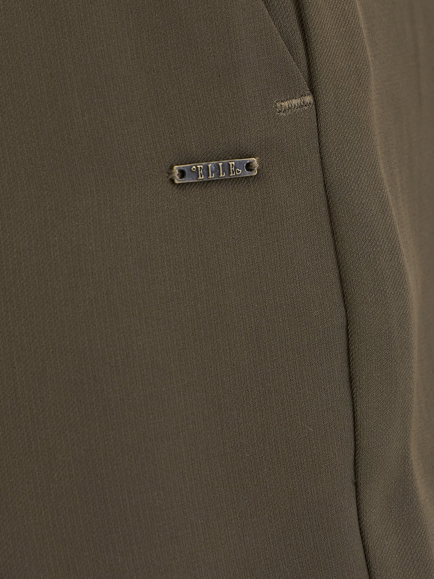 Elle Women Green Flared Fit Solid Trouser