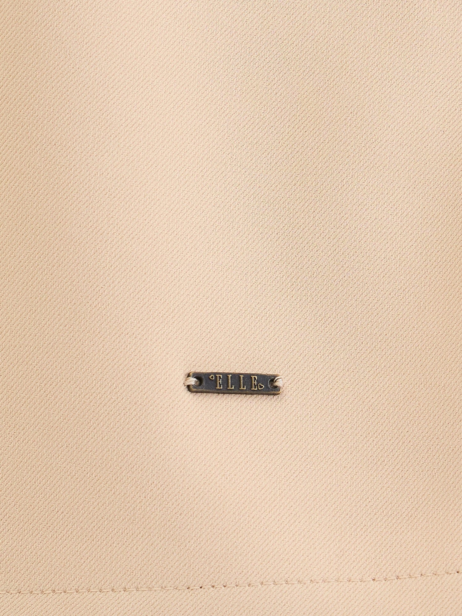 Elle Women Beige Solid Square Neck Top