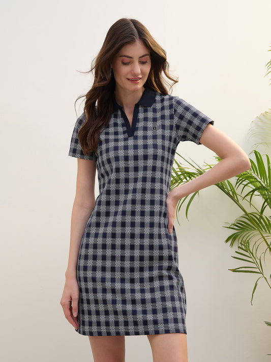 Iconic Women Blue Polo Dress