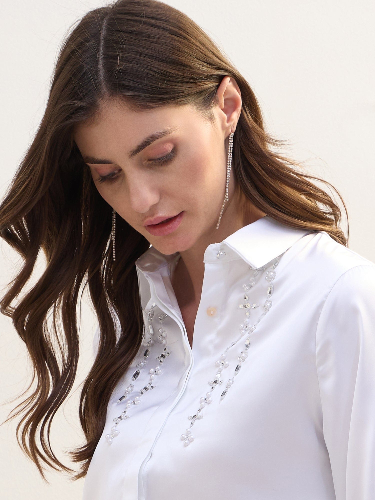 Iconic Women White Solid Collar Shirt