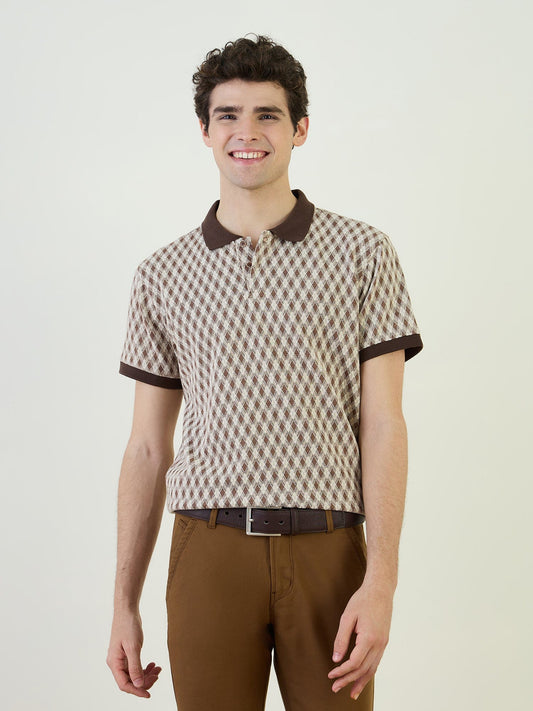 Iconic Men Brown Polo Tshirt