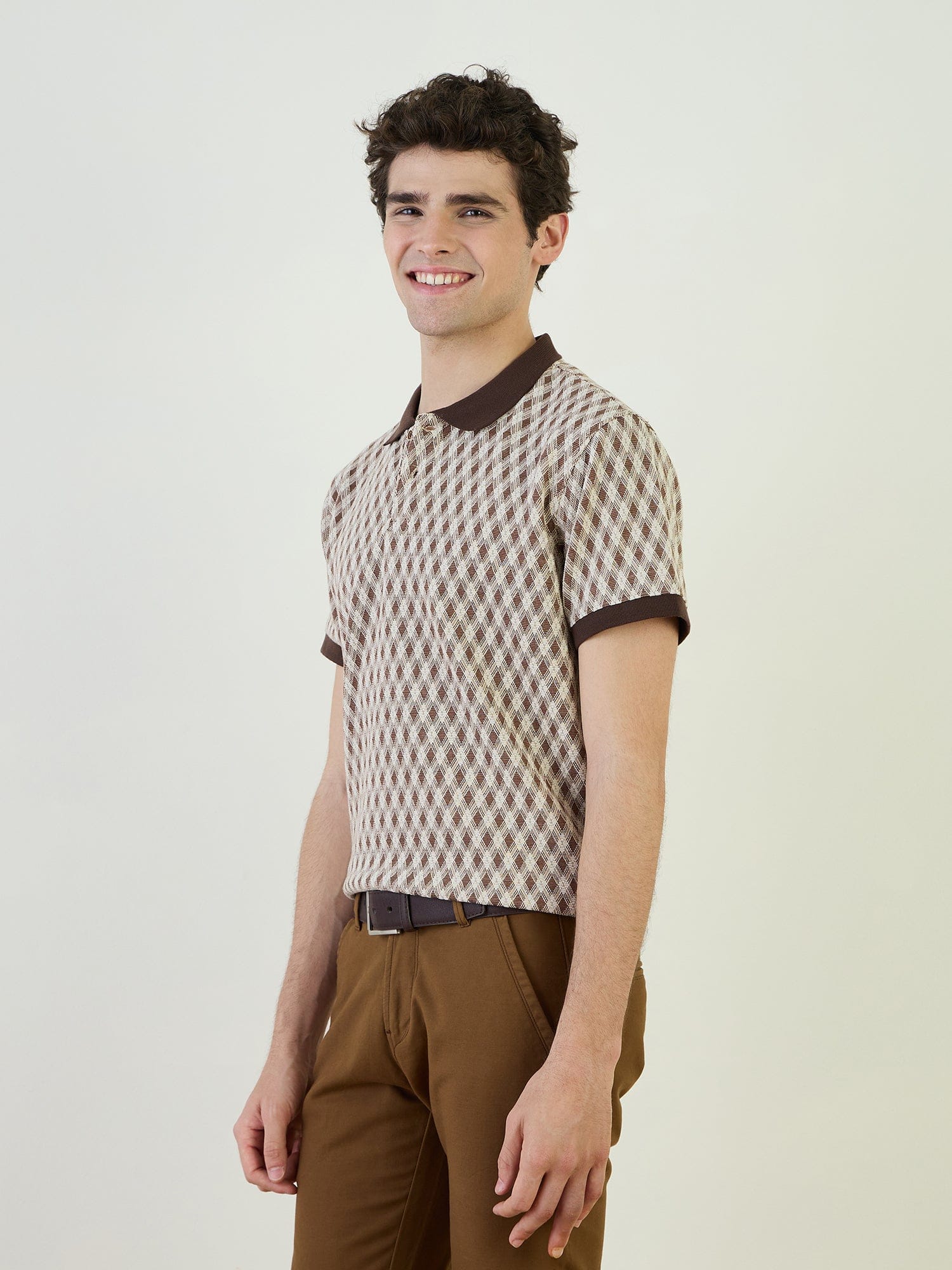 Iconic Men Brown Polo Tshirt