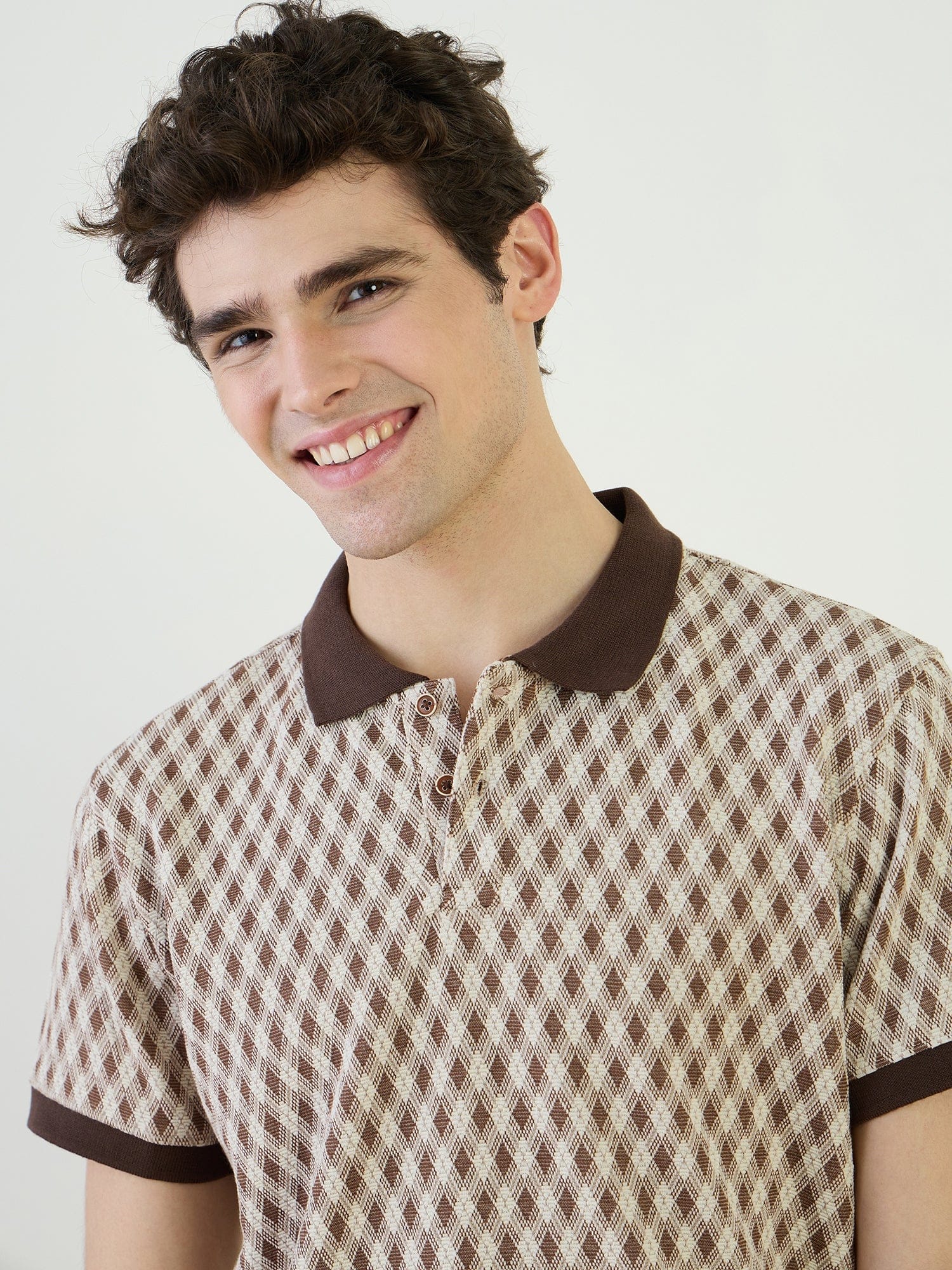 Iconic Men Brown Polo Tshirt