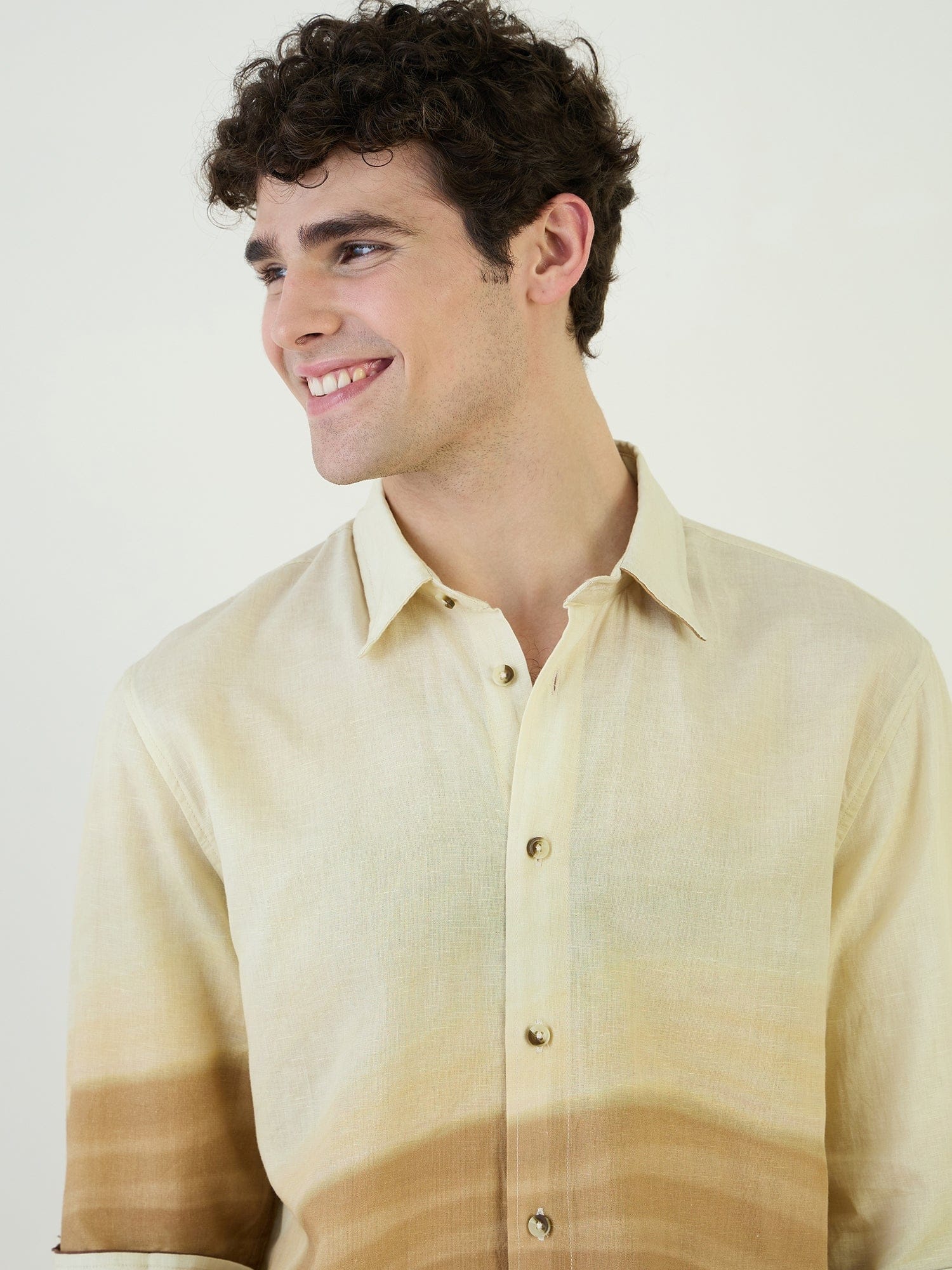 Iconic Men Brown Printed Collar Shirt