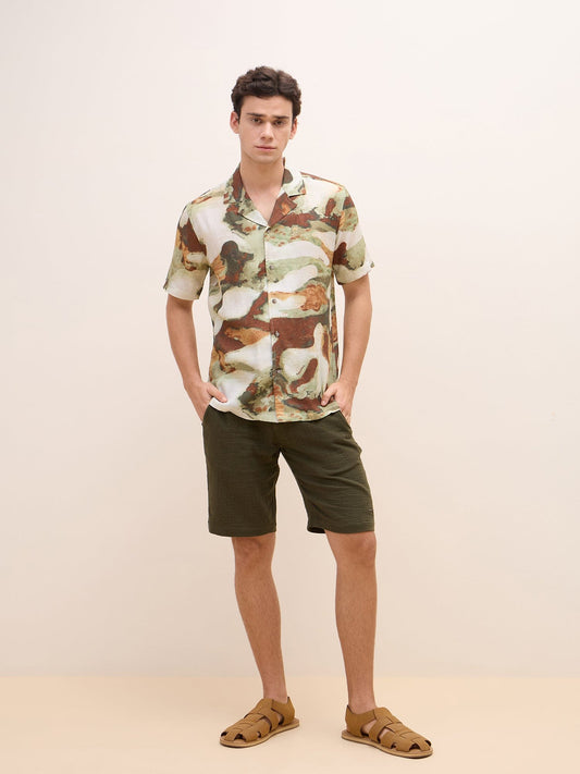 Iconic Men Multi Printed Resort Collar Shirt