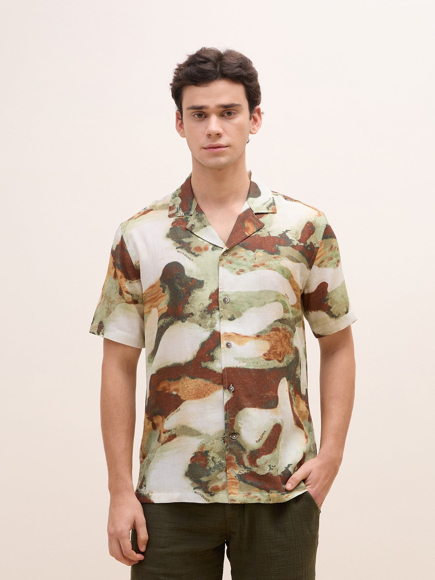 Iconic Men Multi Printed Resort Collar Shirt