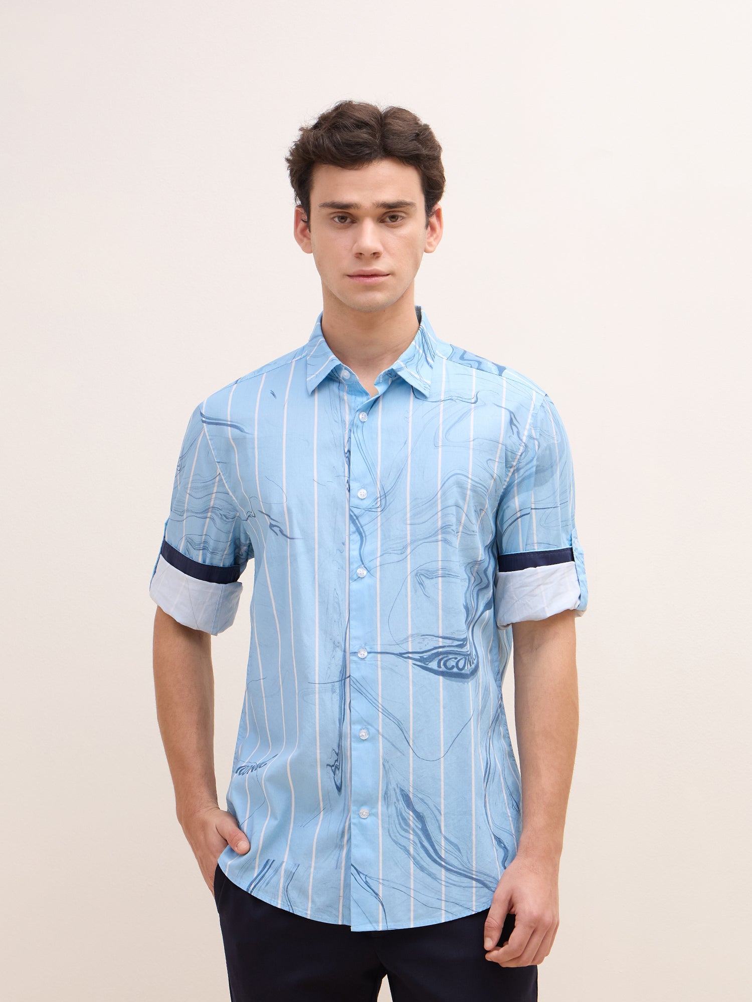 Iconic Men Sky Collar Shirt