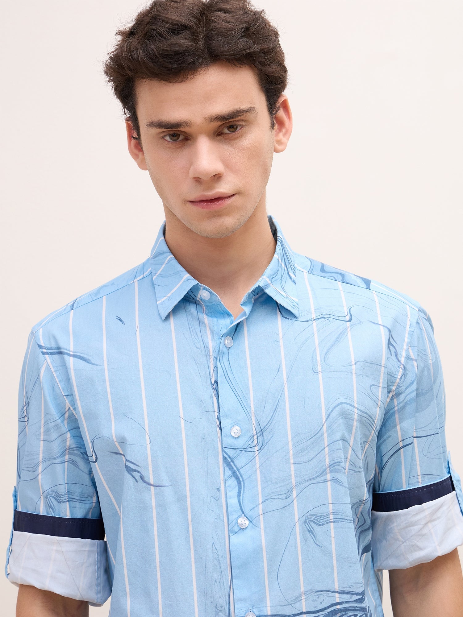 Iconic Men Sky Collar Shirt