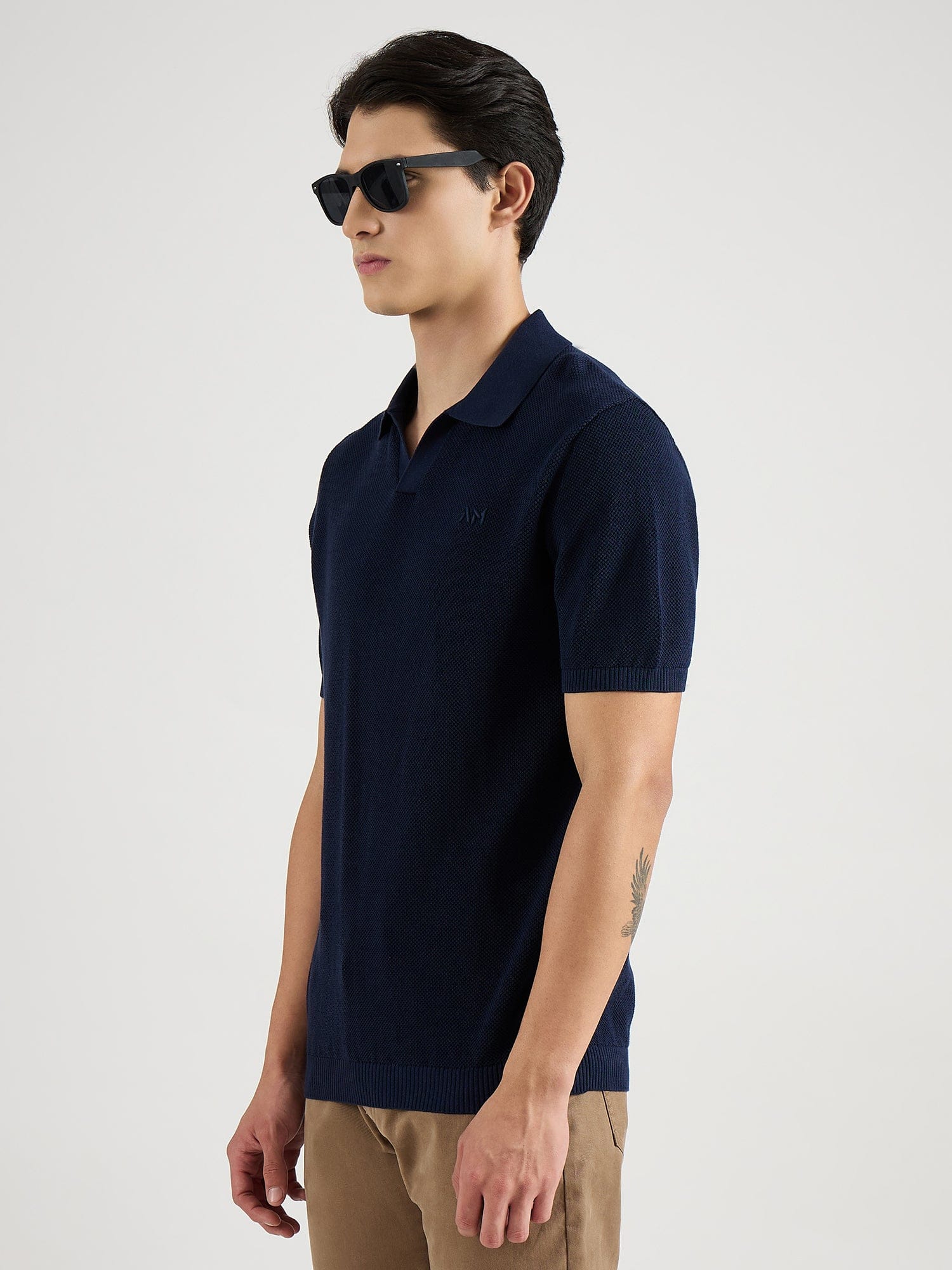 Antony Morato Men Blue Solid Polo Tshirt