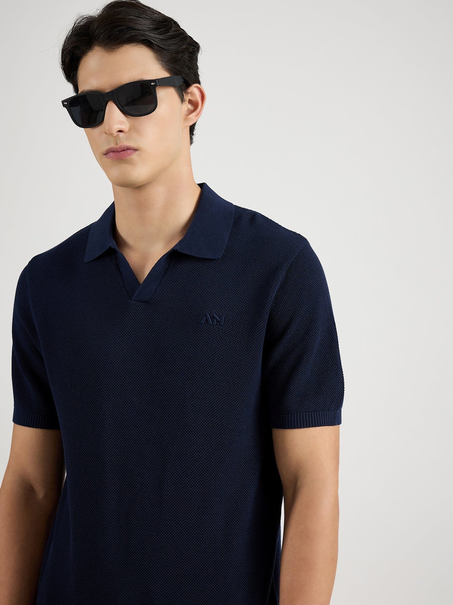 Antony Morato Men Blue Solid Polo Tshirt