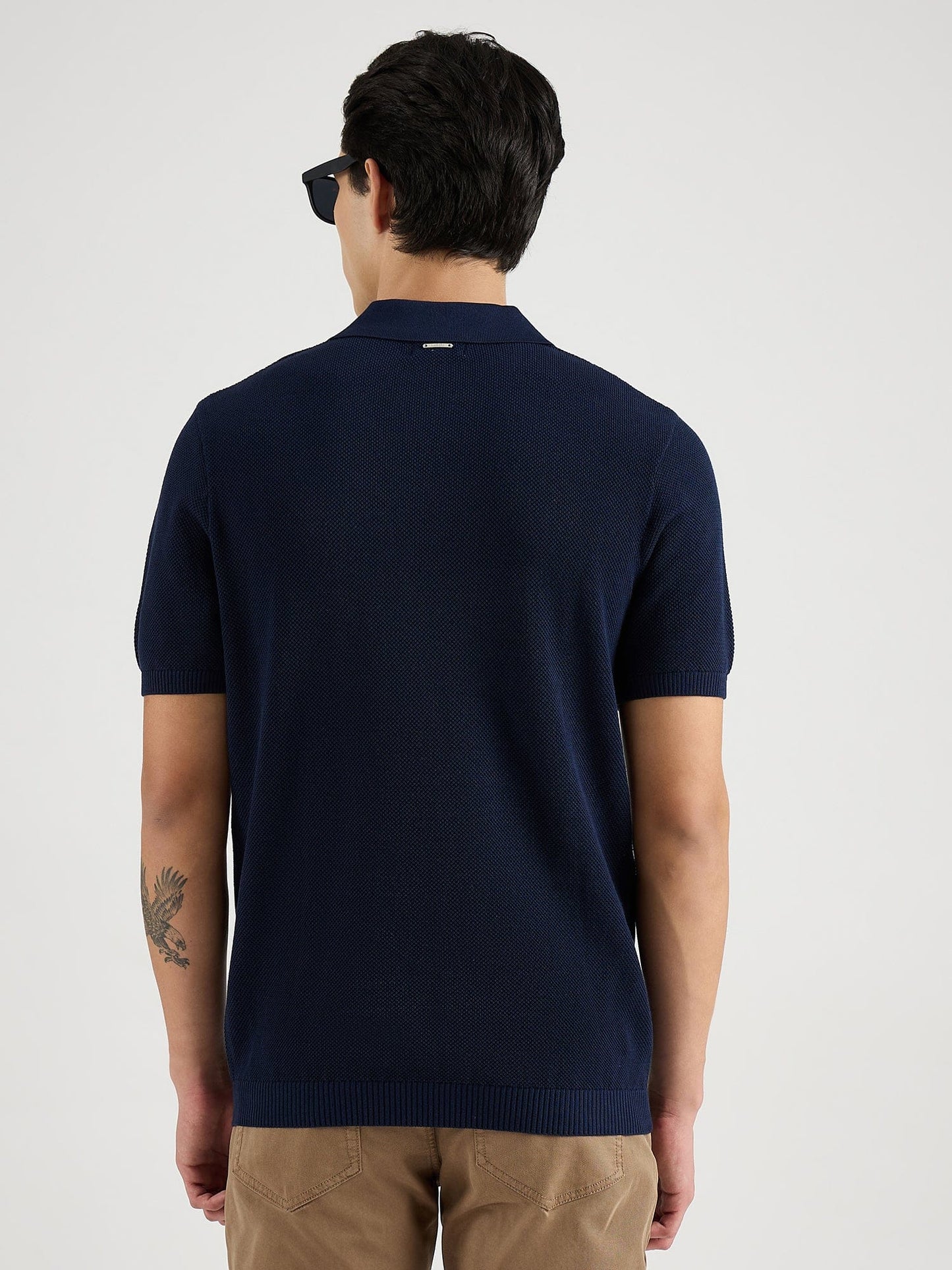 Antony Morato Men Blue Solid Polo Tshirt