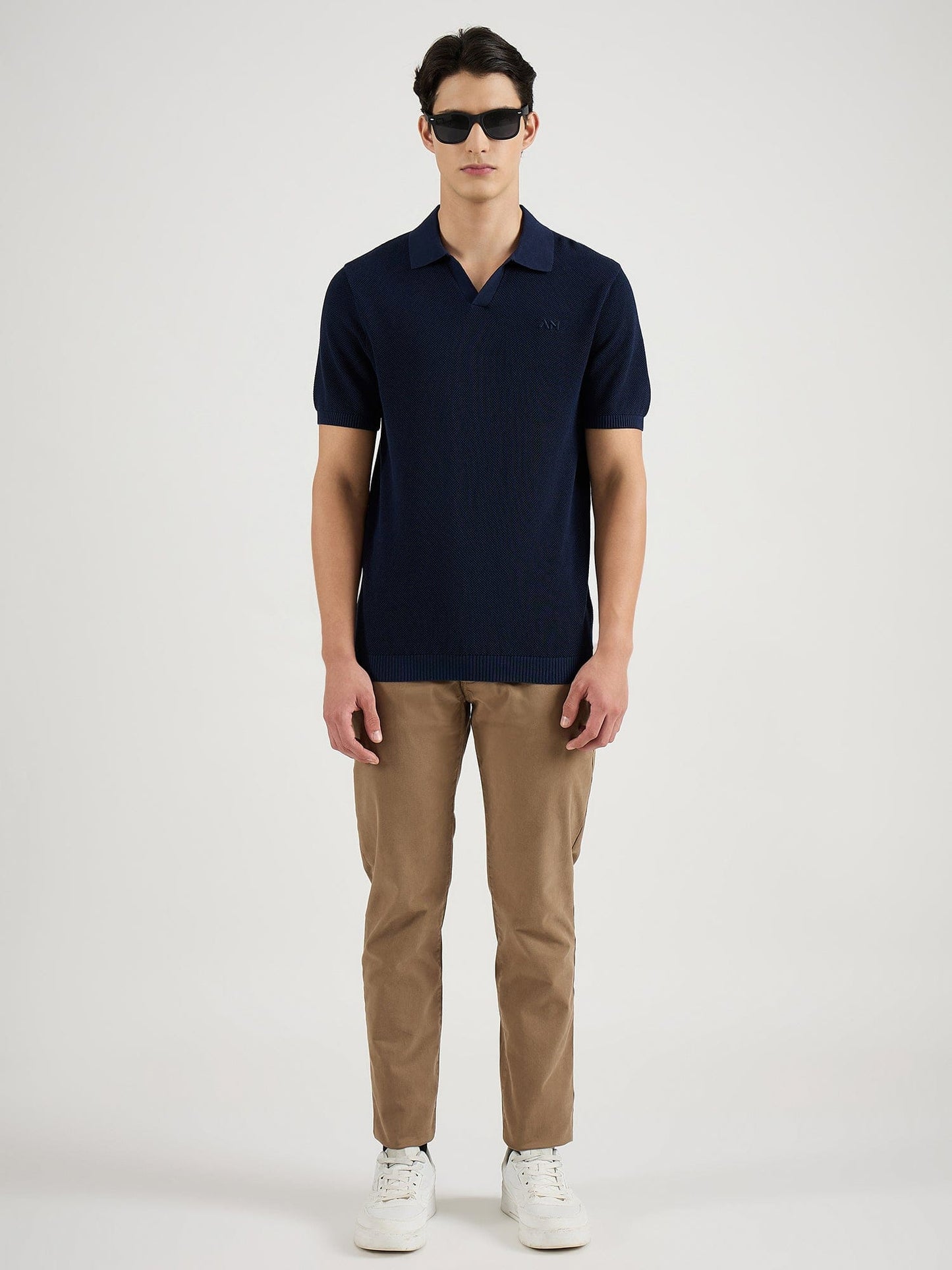 Antony Morato Men Blue Solid Polo Tshirt