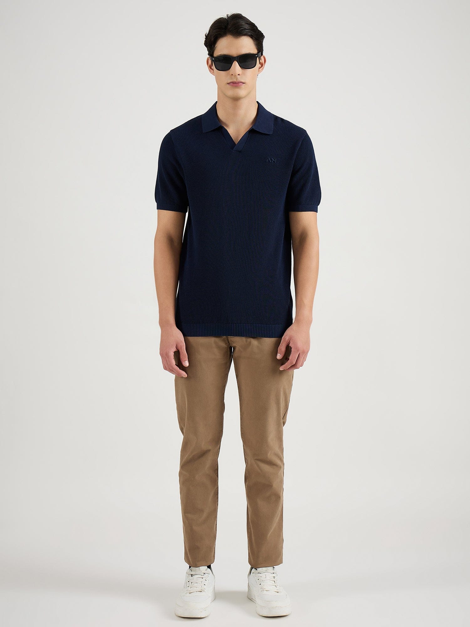 Antony Morato Men Blue Solid Polo Tshirt