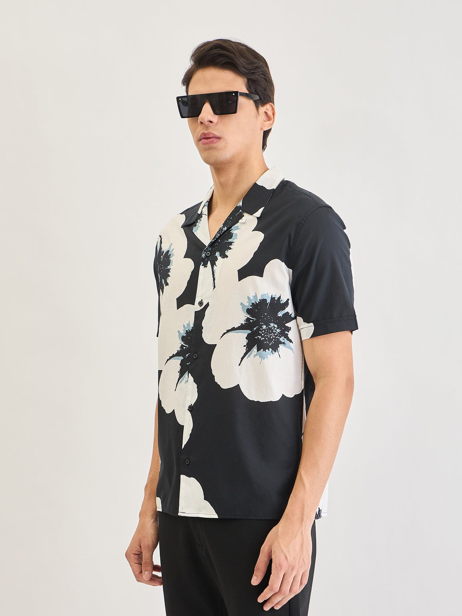 Antony Morato Men Black Printed Collar Shirt