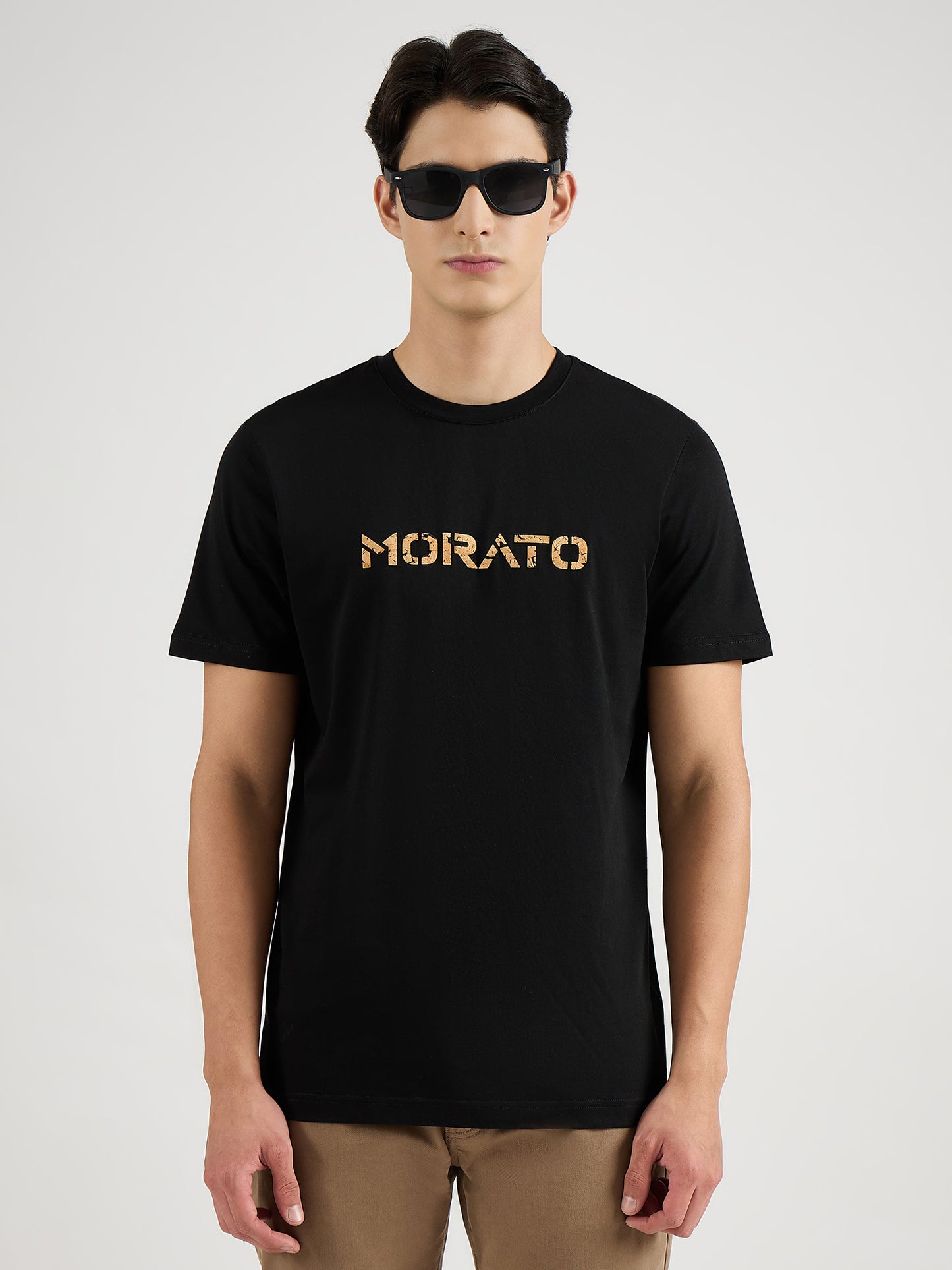 Antony Morato Men Black Solid Round Neck Tshirt