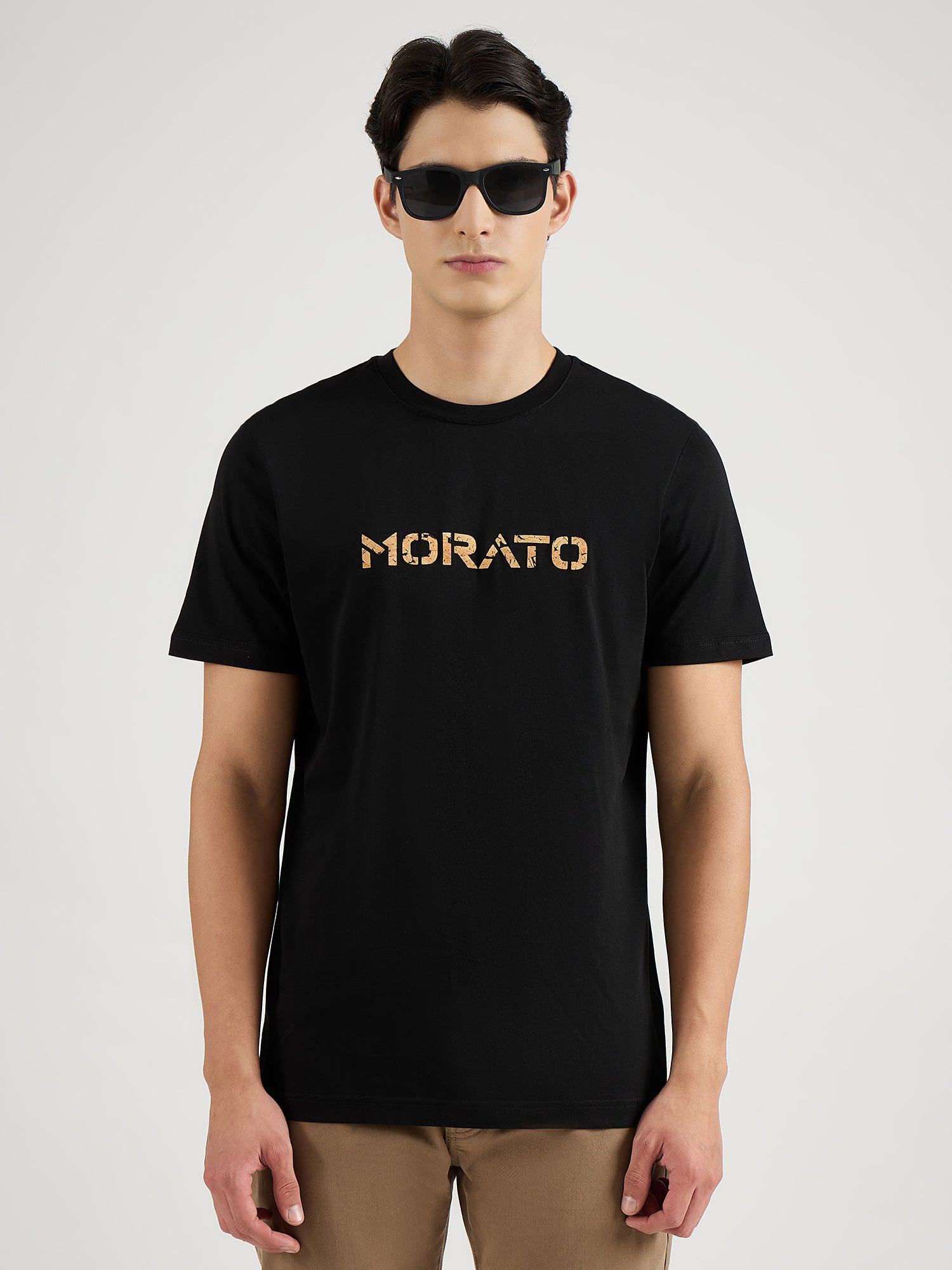 Antony Morato Men Black Solid Round Neck Tshirt