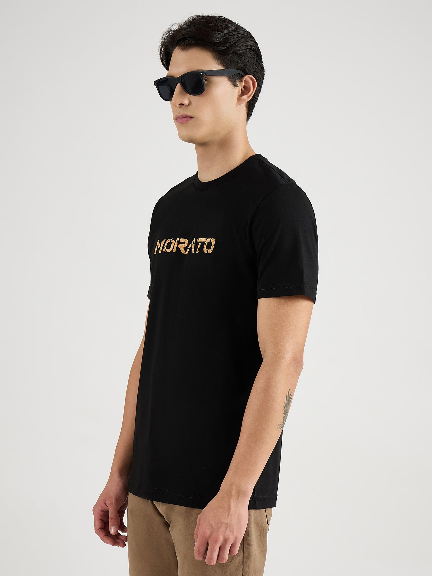 Antony Morato Men Black Solid Round Neck Tshirt