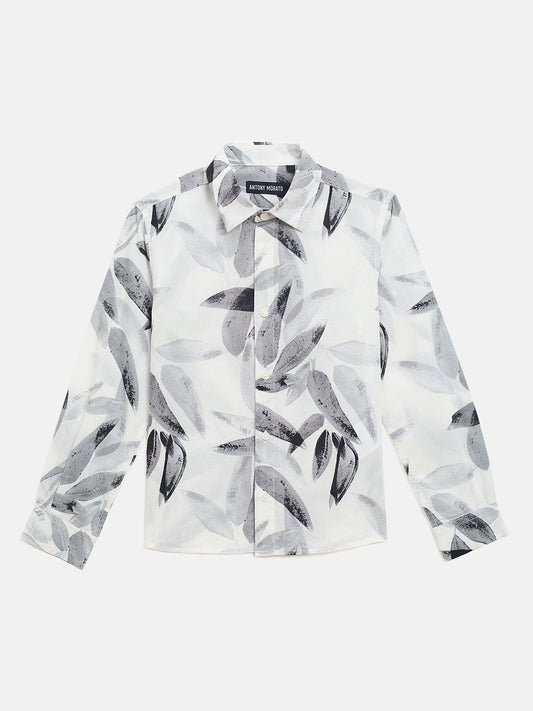 Antony Morato Boys Cream Printed Collar Shirt