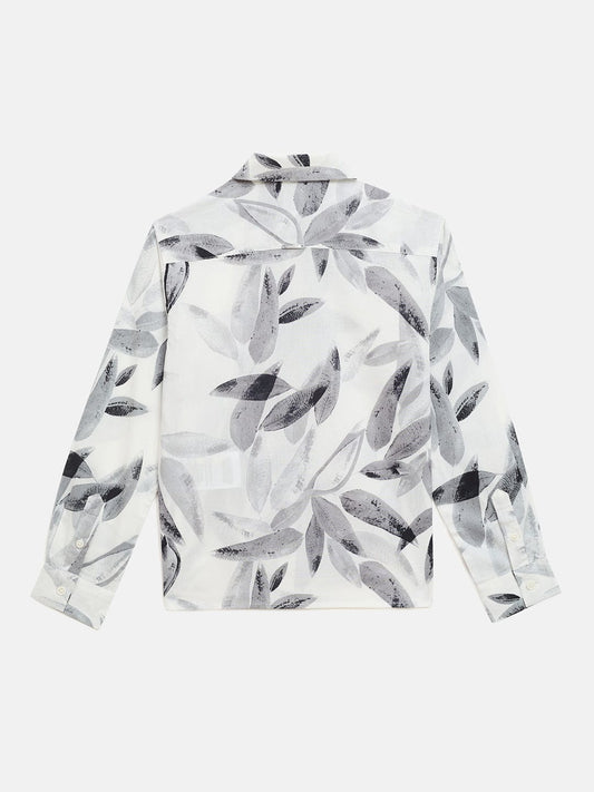 Antony Morato Boys Cream Printed Collar Shirt