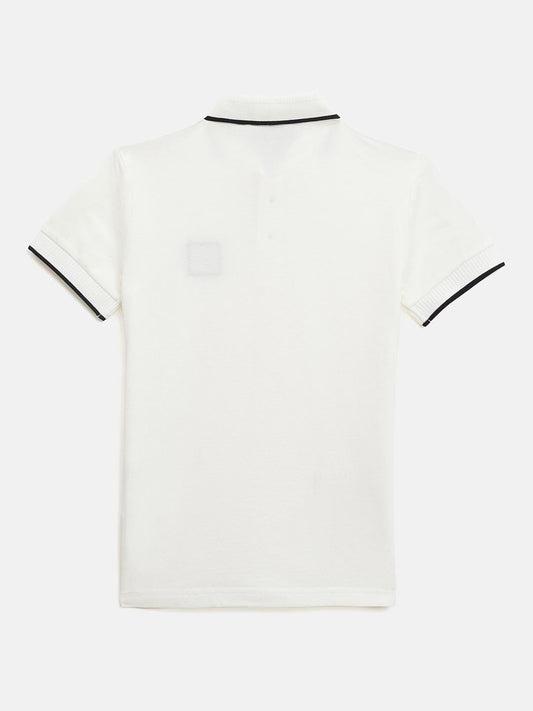 Antony Morato Boys Cream Solid Polo Tshirt