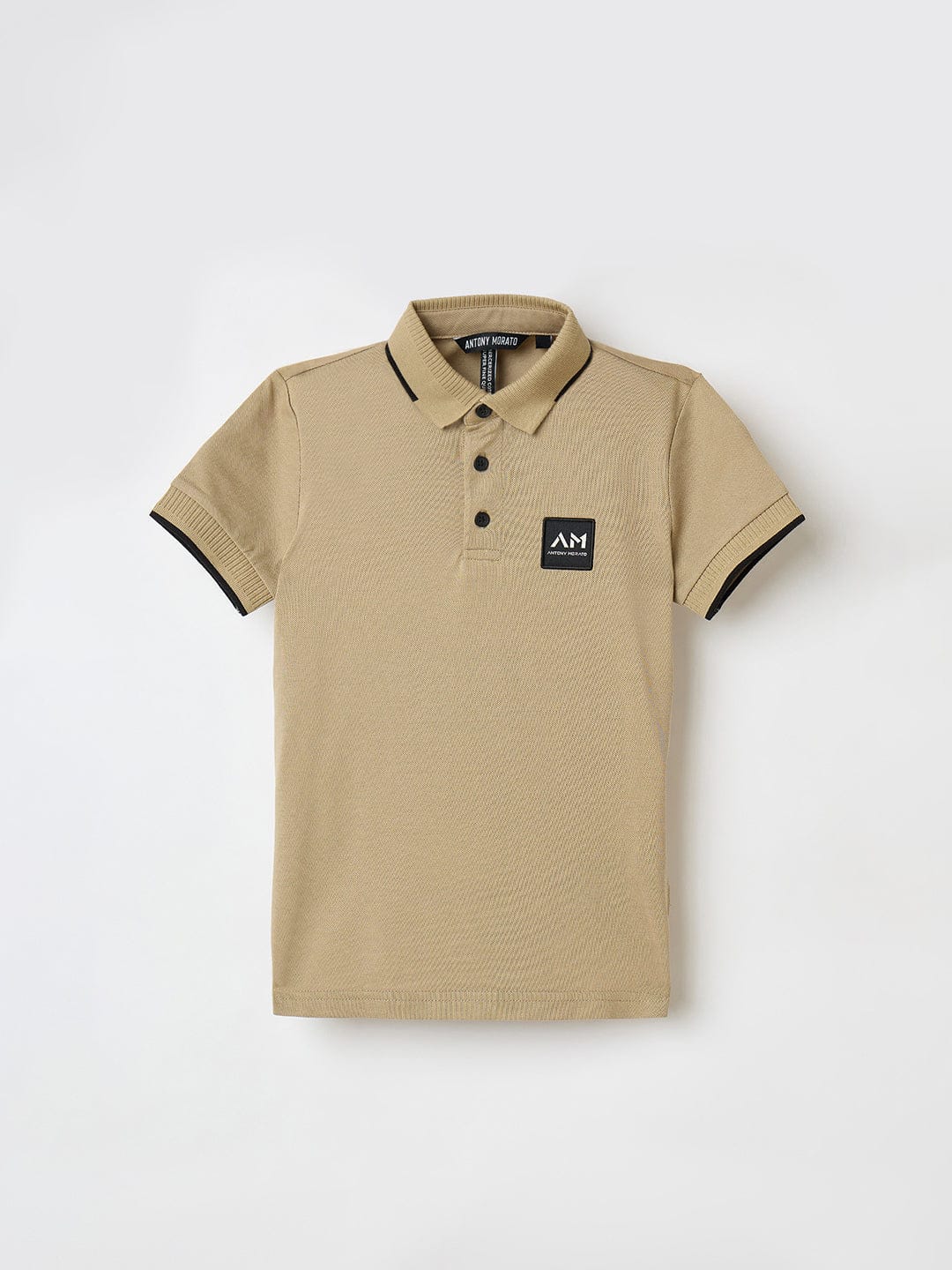 Antony Morato Boys Beige Solid Polo Tshirt