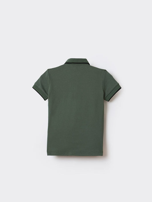 Antony Morato Boys Green Solid Polo Tshirt