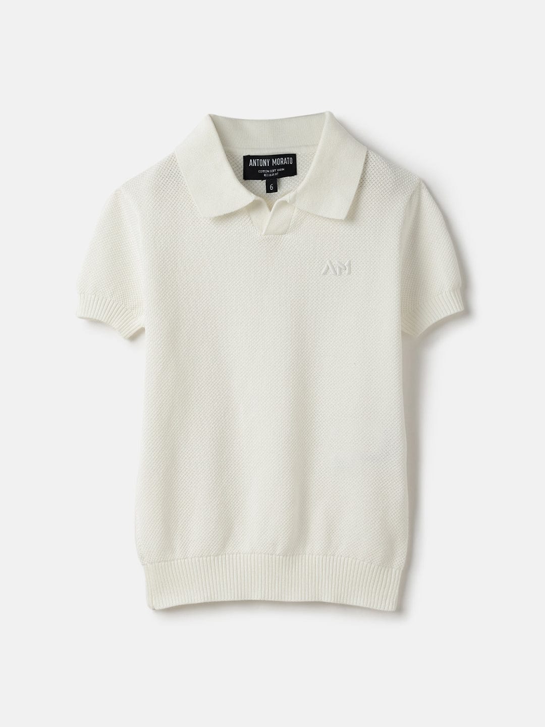 Antony Morato Boys Cream Solid Polo Tshirt