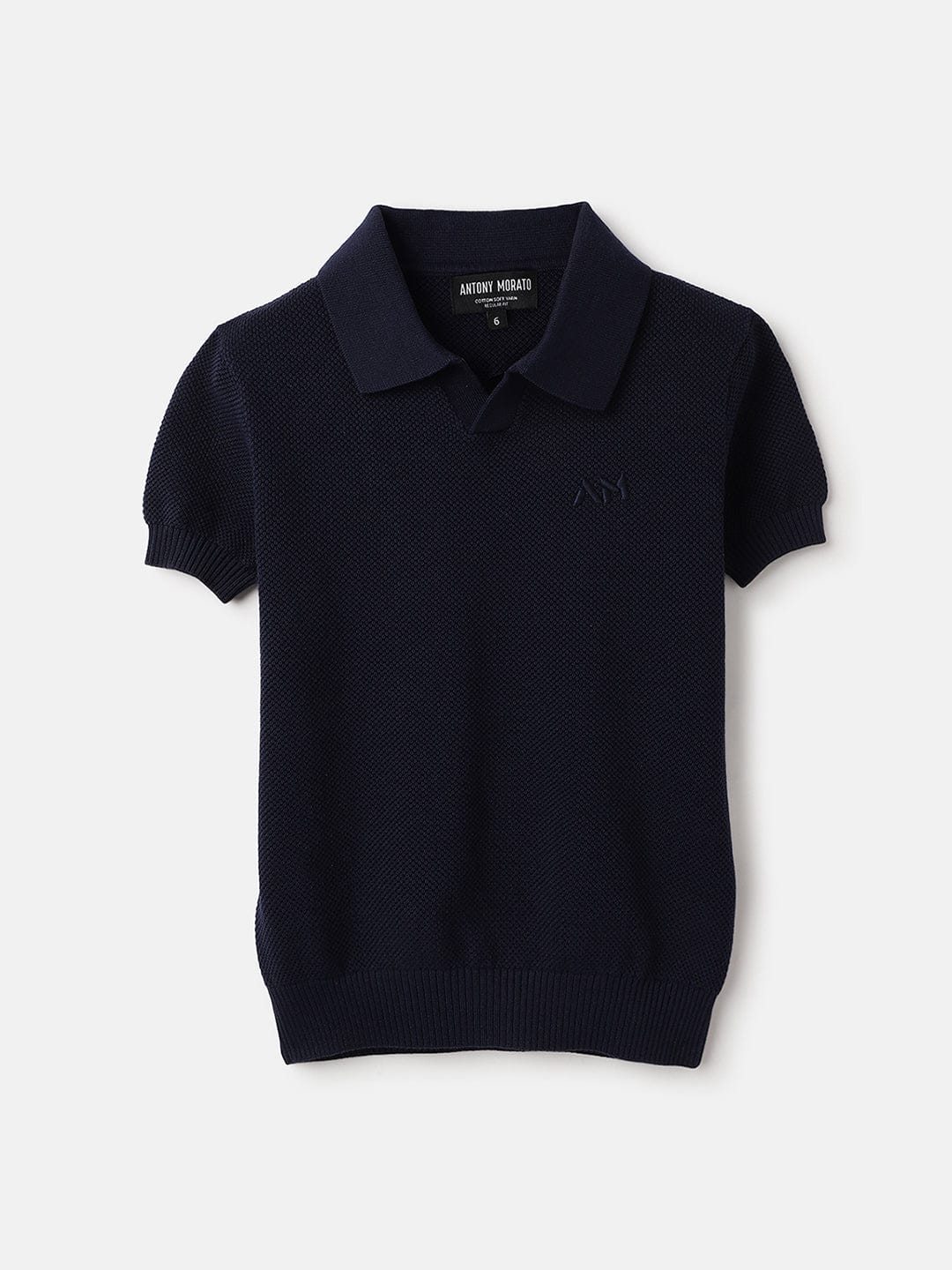 Antony Morato Boys Blue Solid Polo Tshirt