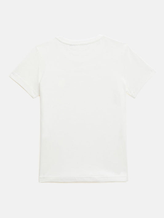 Antony Morato Boys Cream Solid Crew Neck TShirt