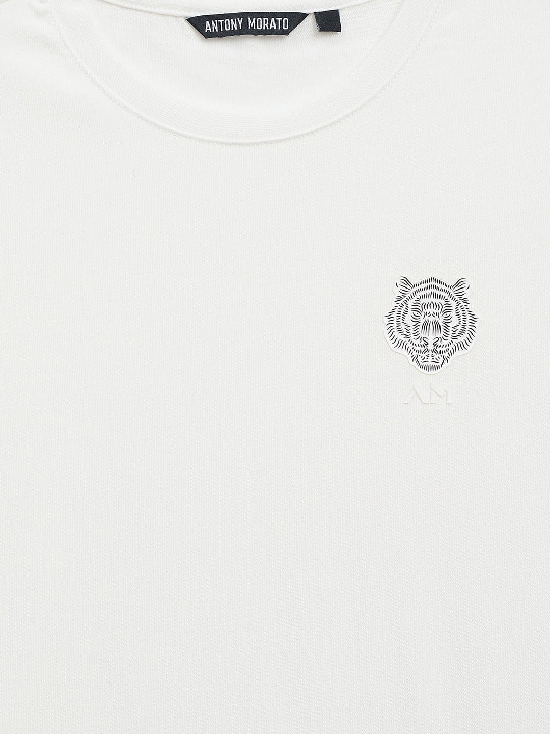 Antony Morato Boys Cream Solid Crew Neck TShirt