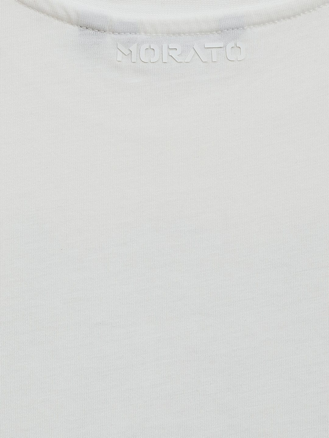 Antony Morato Boys Cream Placement Print Crew Neck TShirt