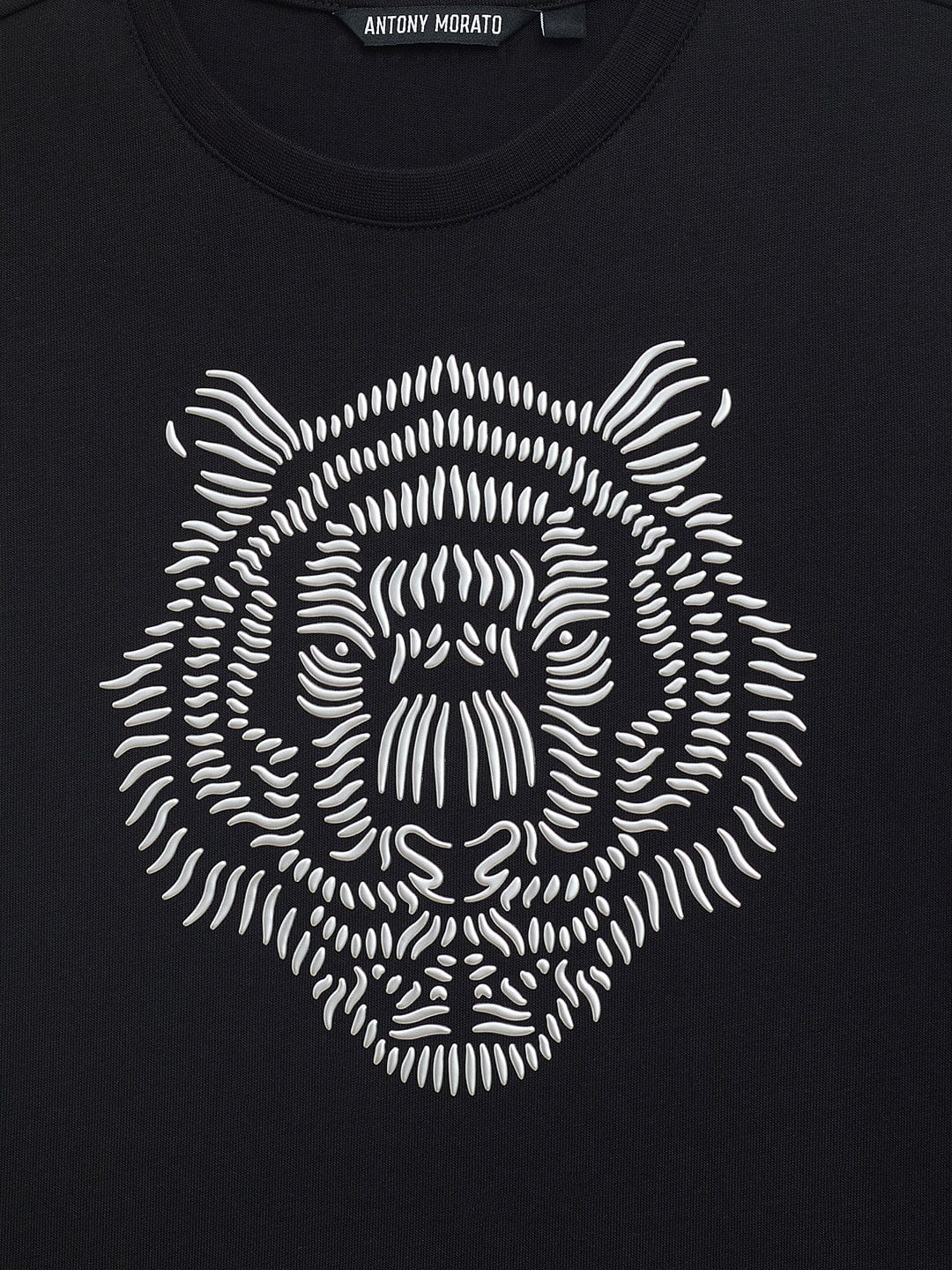 Antony Morato Boys Black Placement Print Crew Neck TShirt