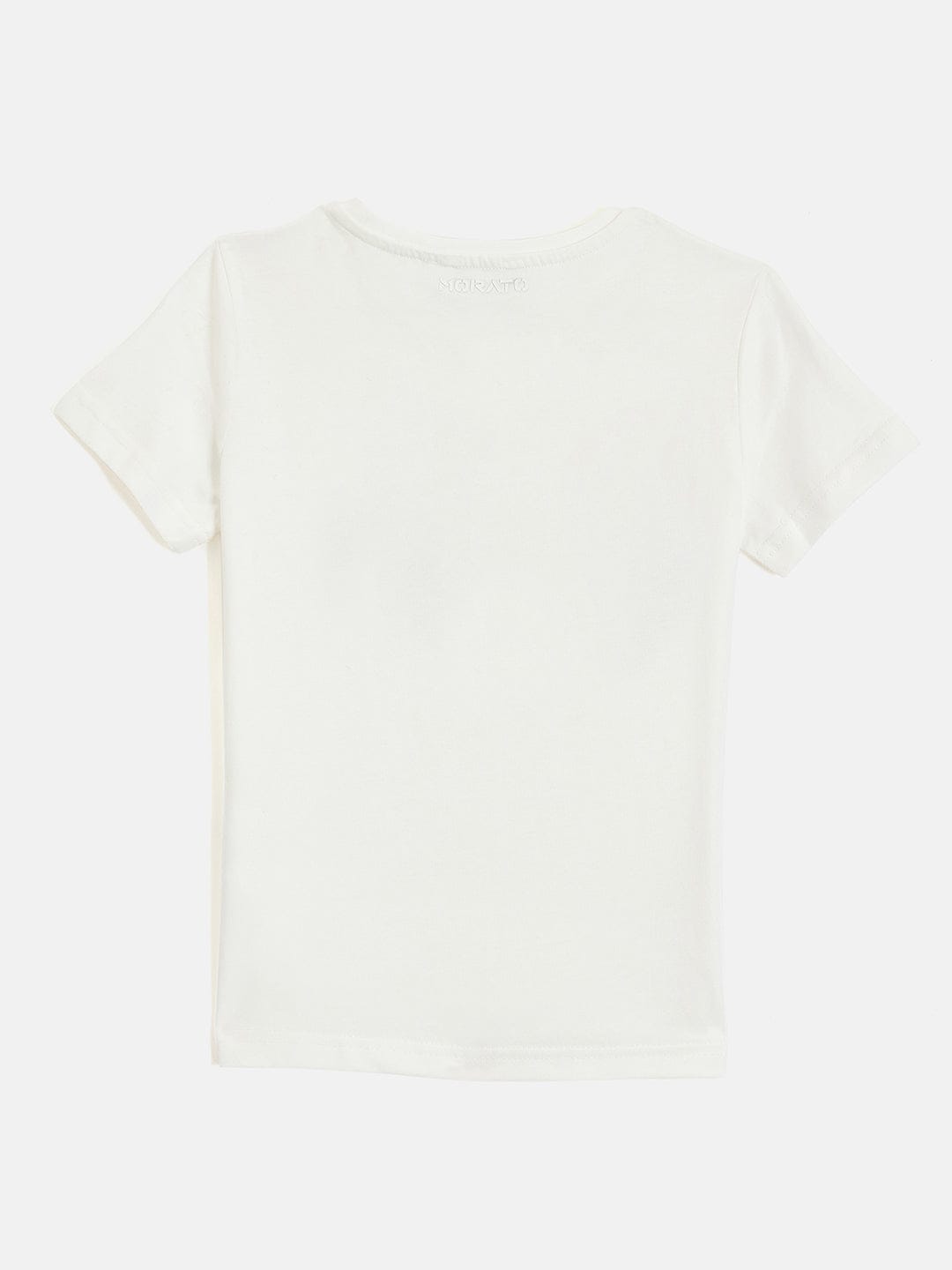 Antony Morato Boys Cream Placement Print Crew Neck Tshirt