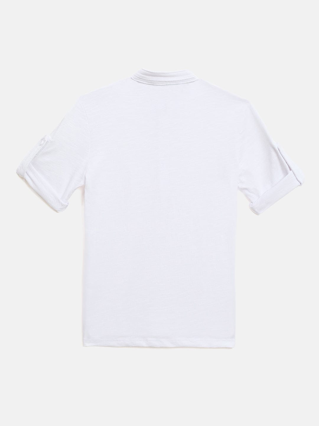 Antony Morato Boys Cream Solid Band Collar TShirt