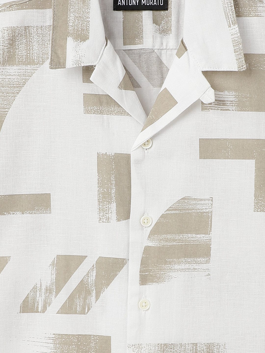 Antony Morato Boys Beige Printed Collar Shirt