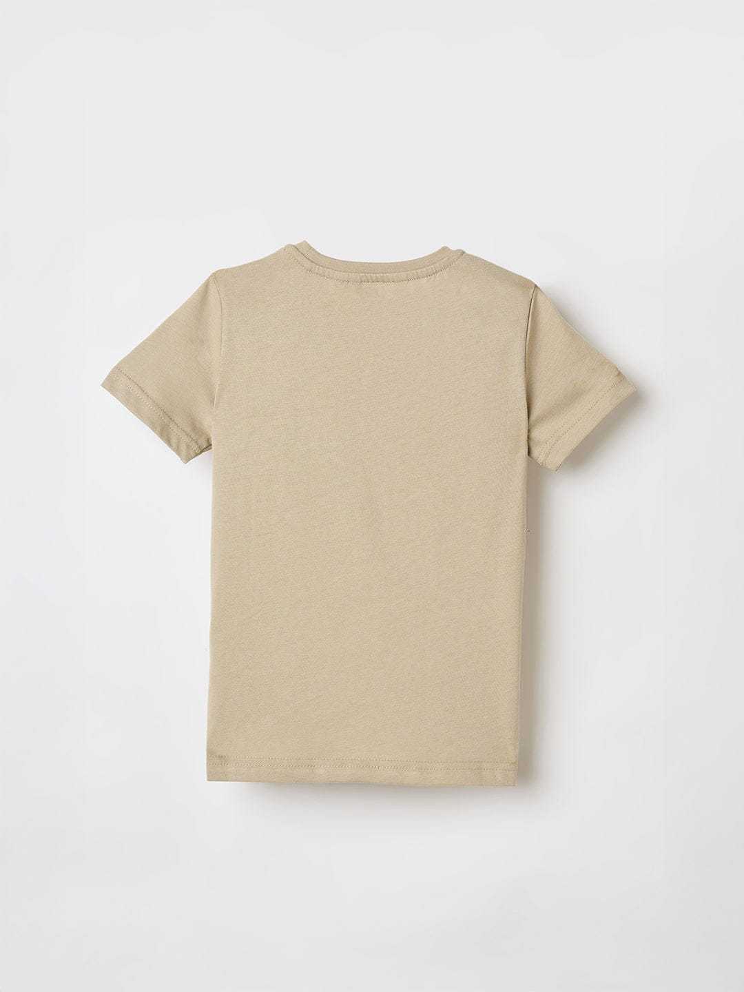 Antony Morato Boys Beige Placement Print Crew Neck Tshirt