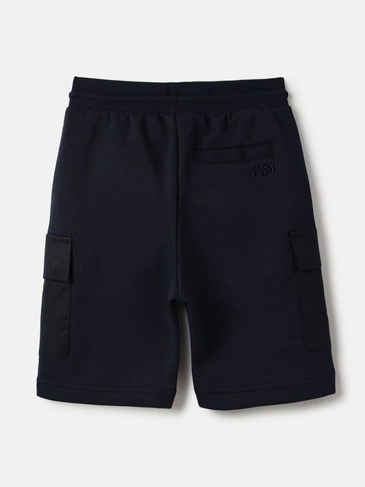 Antony Morato Boys Blue Regular Fit Solid Shorts