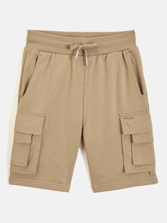 Antony Morato Boys Beige Regular Fit Solid Shorts