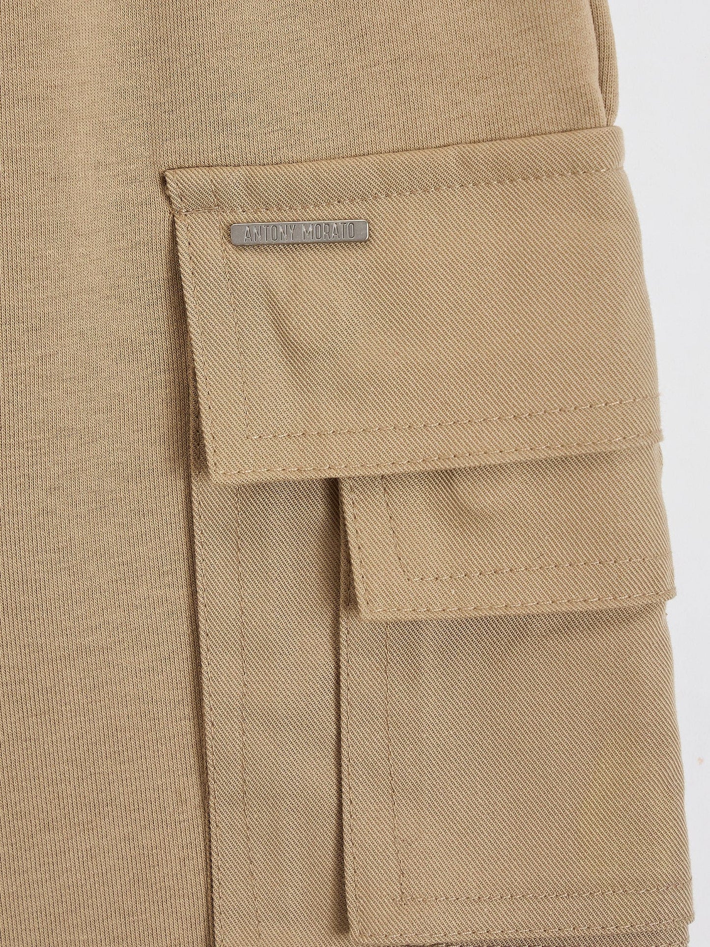 Antony Morato Boys Beige Regular Fit Solid Shorts