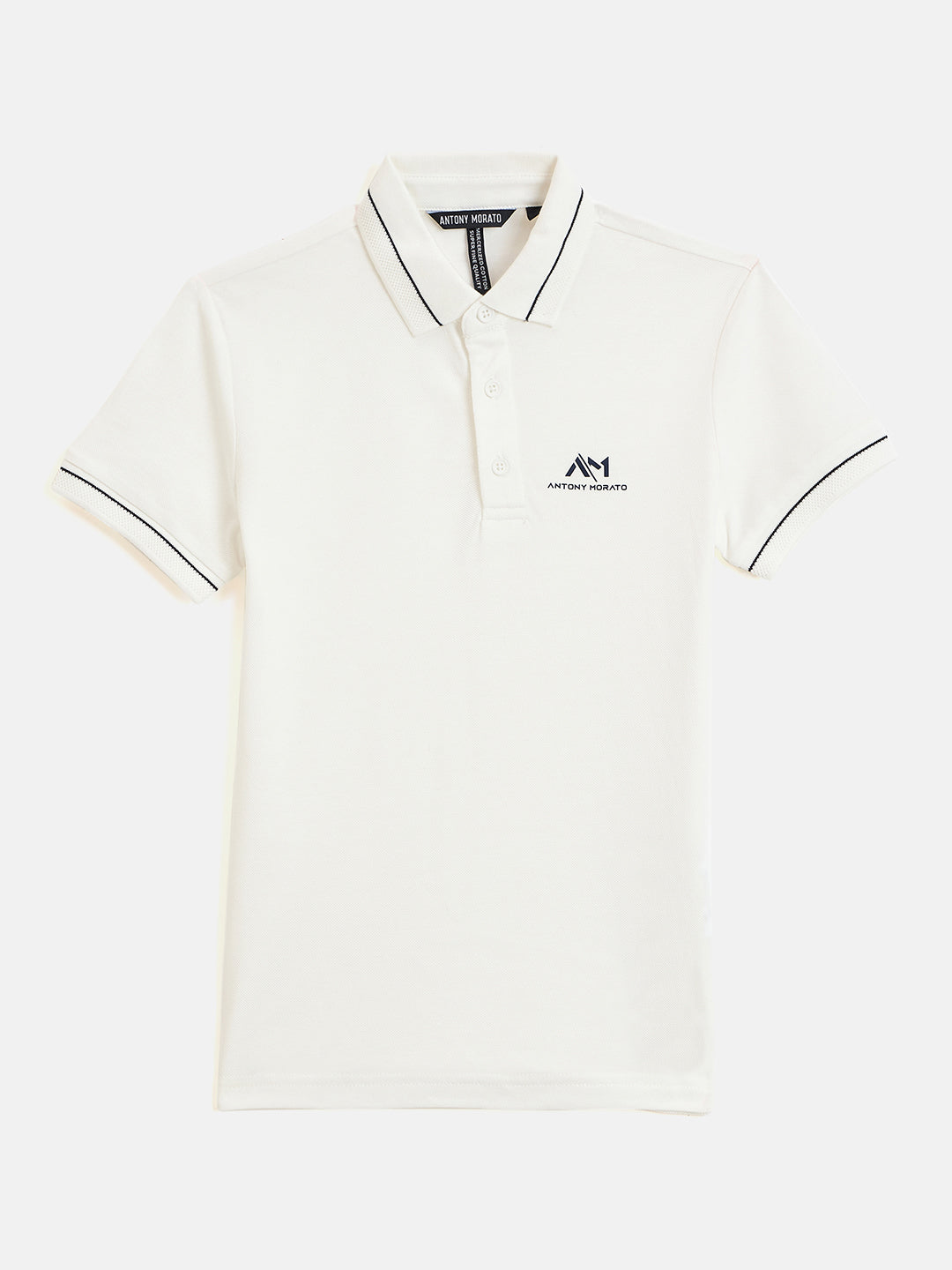 Antony Morato Boys Cream Solid Polo Tshirt
