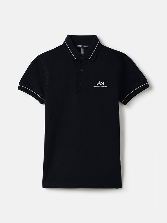 Antony Morato Boys Blue Solid Polo Tshirt