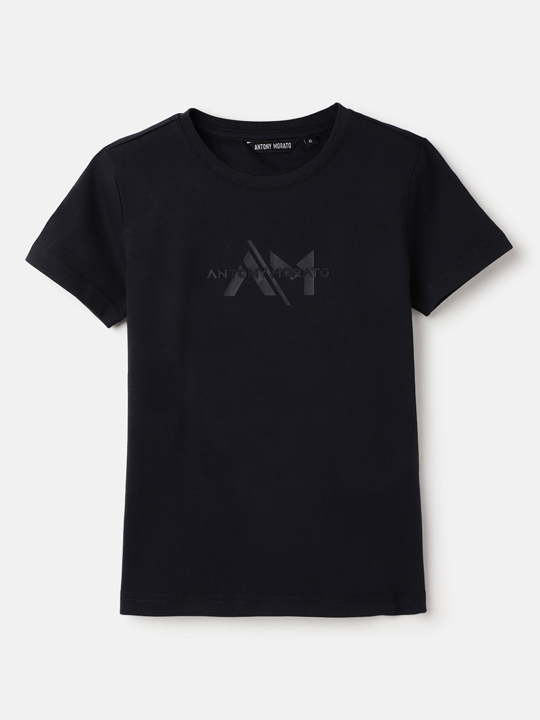Antony Morato Boys Blue Placement Print Crew Neck TShirt