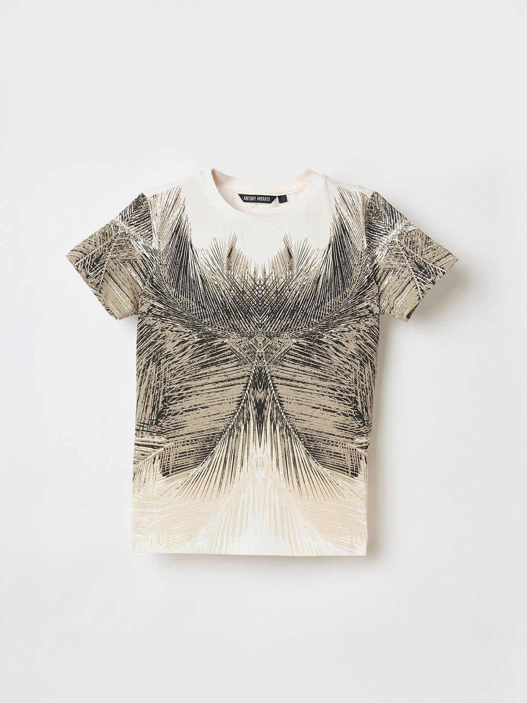 Antony Morato Boys Cream Graphic Crew Neck Tshirt