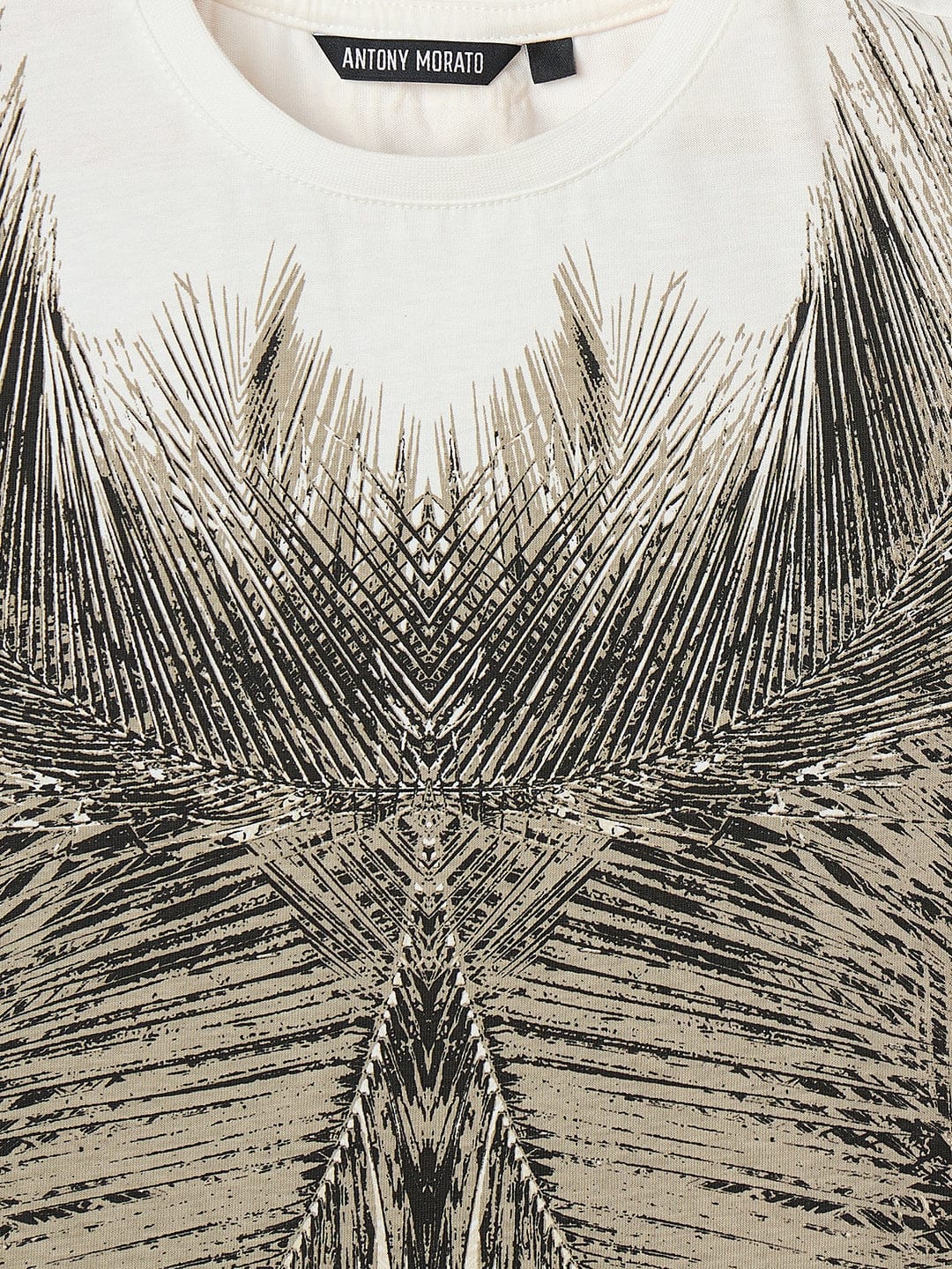 Antony Morato Boys Cream Graphic Crew Neck Tshirt