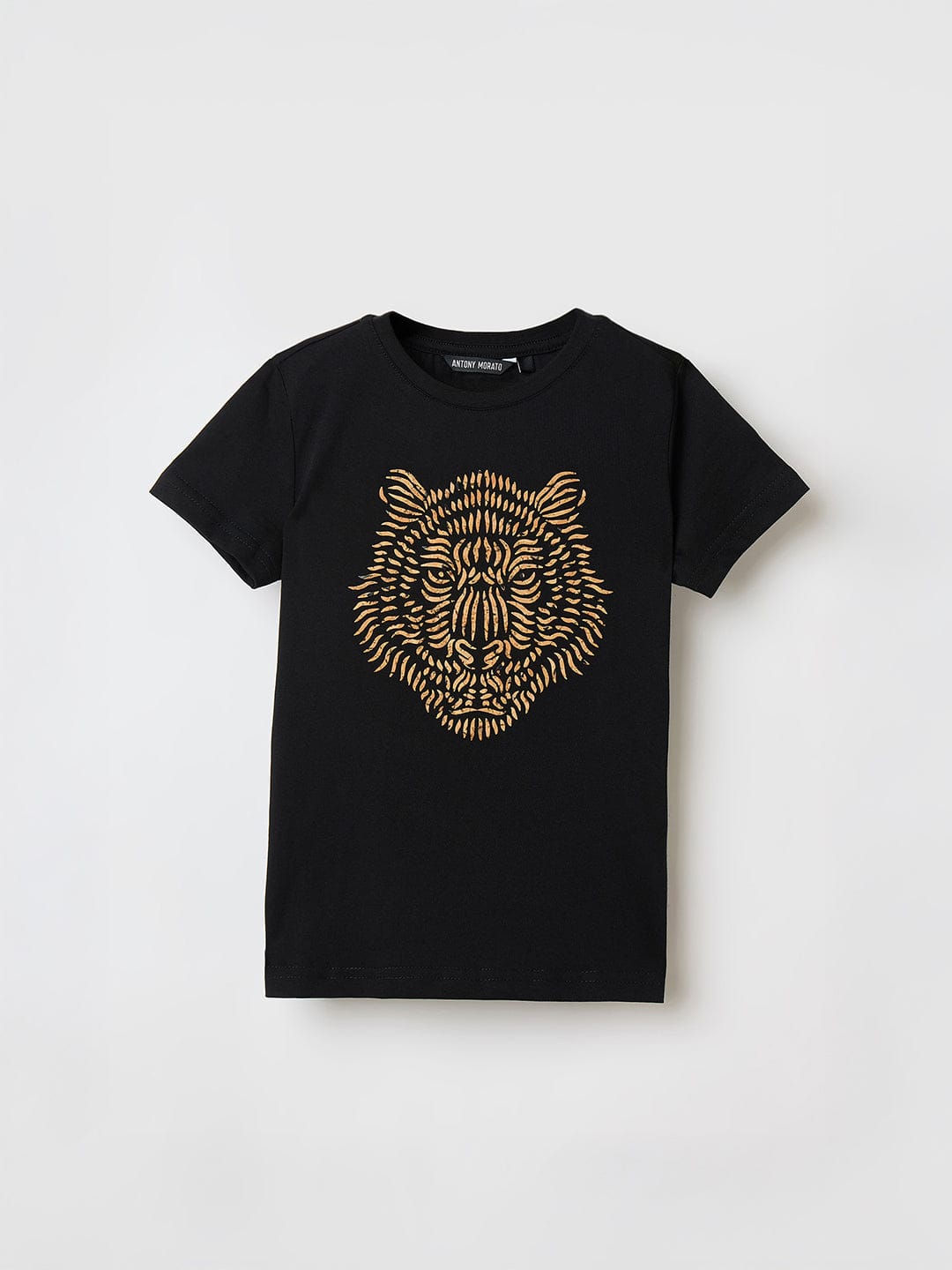 Antony Morato Boys Black Placement Print Crew Neck Tshirt