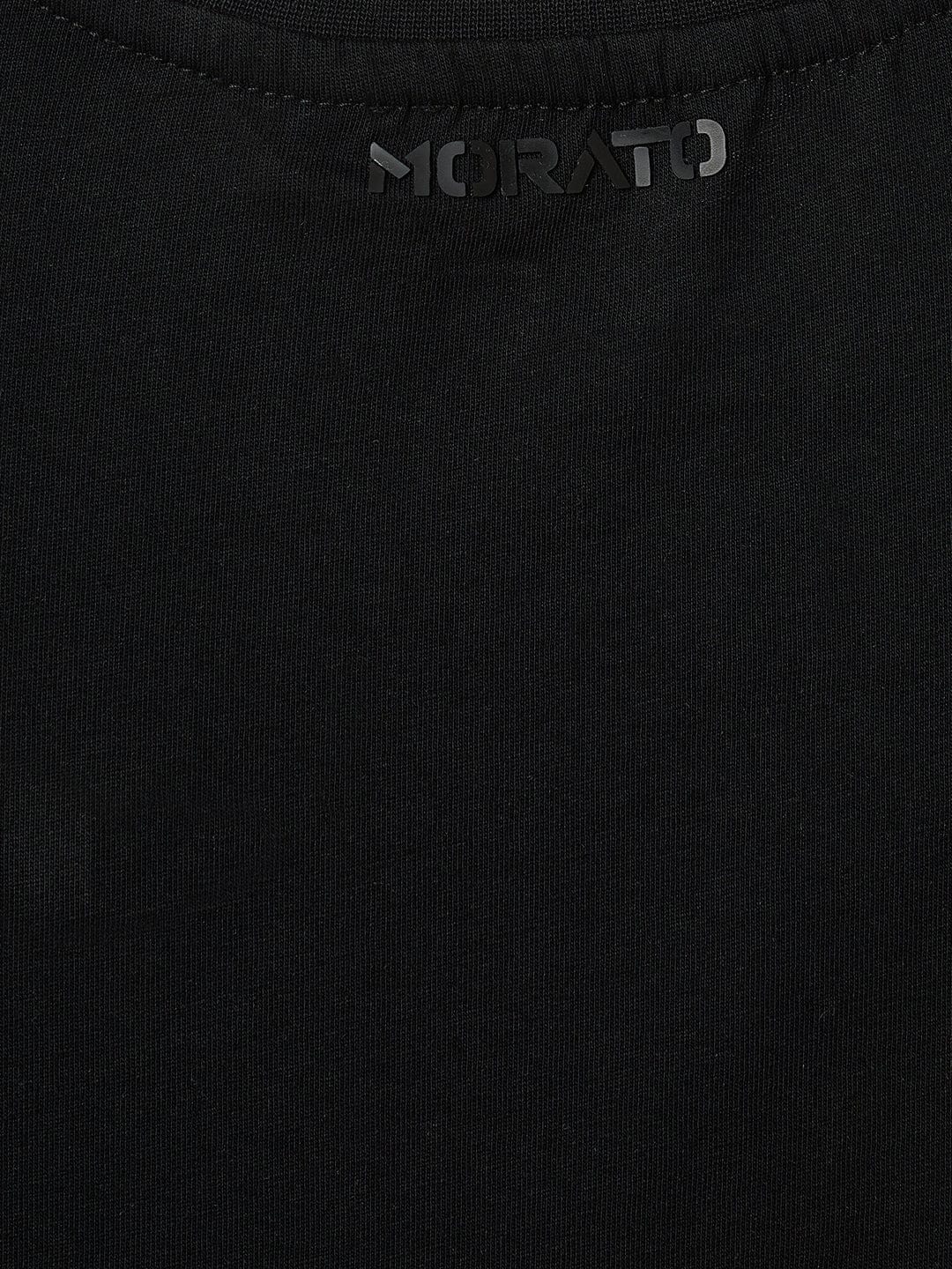 Antony Morato Boys Black Placement Print Crew Neck Tshirt