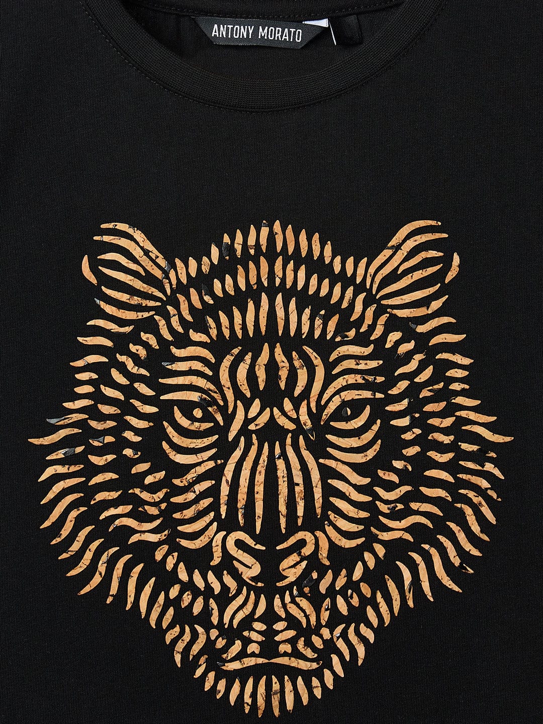 Antony Morato Boys Black Placement Print Crew Neck Tshirt