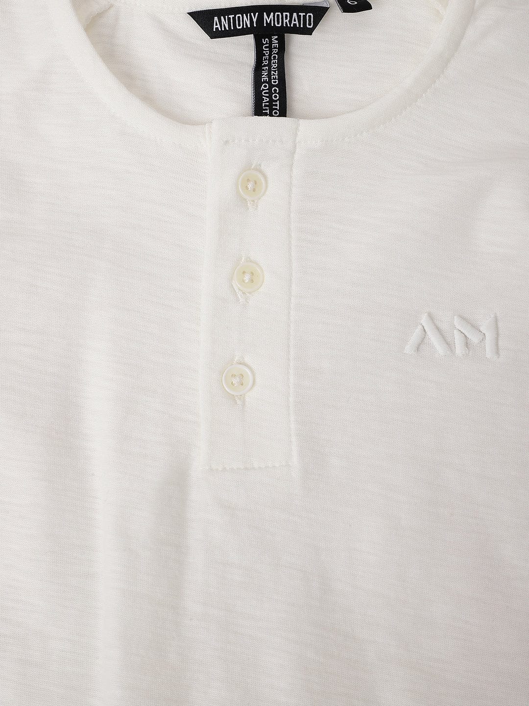 Antony Morato Boys Cream Solid Crew Neck TShirt