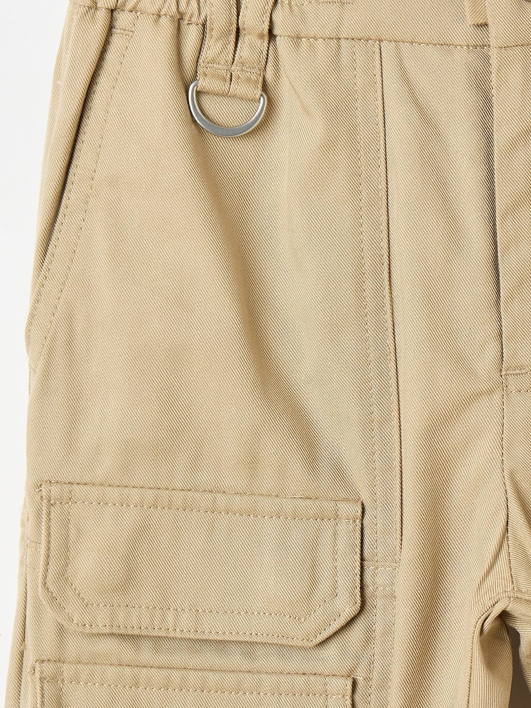 Antony Morato Boys Beige Regular Fit Solid Trouser