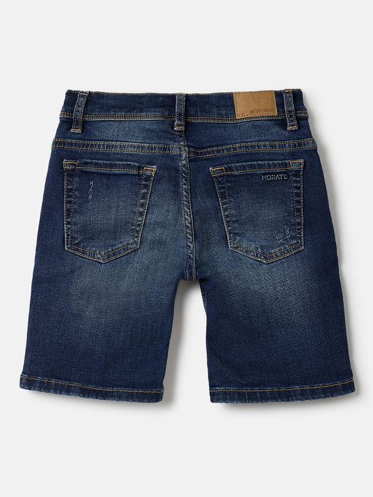Antony Morato Boys Blue Skinny Fit Washed Shorts
